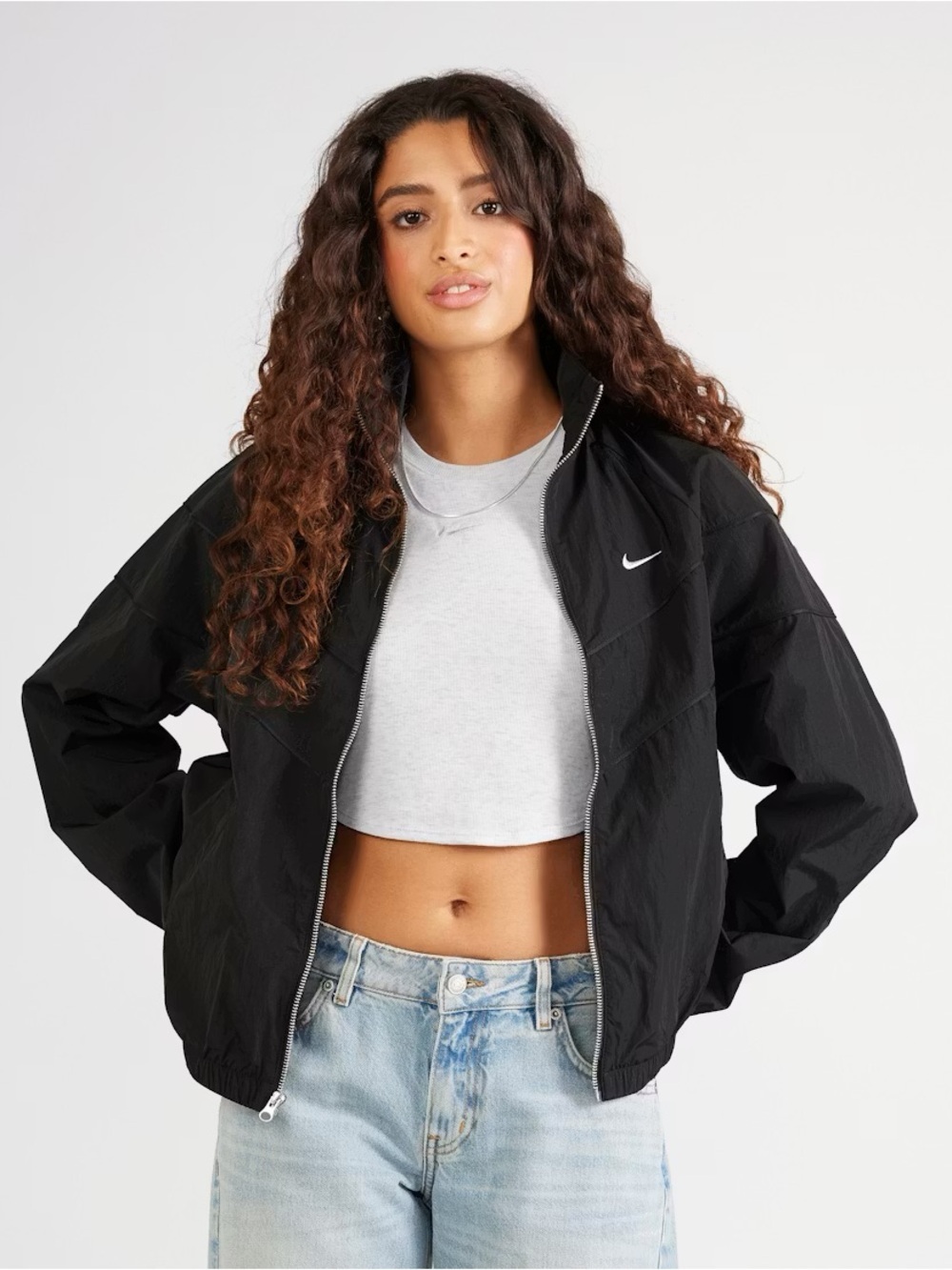 Nike Windrunner Loose UV Woven Full Zip Jacket Black Women’s Size M NWT - Picture 2 of 8